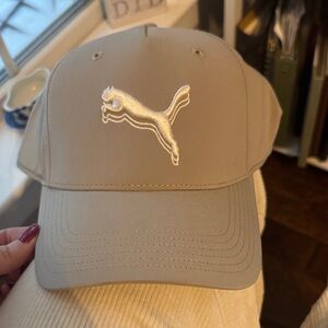 Puma Tan Baseball Cap with Embroidered Logo golf style